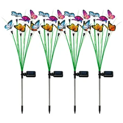 Solarne baštenske lampe leptiri, set 4 komada