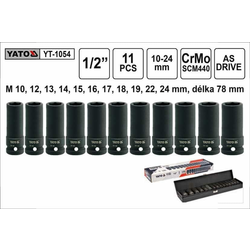 YATO YT-1054 Set nasadnih kapica 1/2, 10-24mm, 11 komada