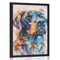Plakat pes v imitaciji umetniške slike - 40x60 silver