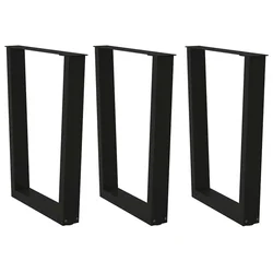Noge za blagovaonski stol V-oblik 3 kom Crne 70 x (72-73,3) cm Čelik