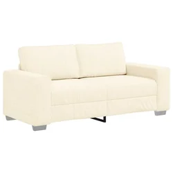 Vidaxl Dvosed kremne barve 180x77x82 cm žametno blago
