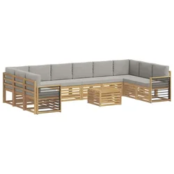 Set vanjskih sofa 11 pcs Bijela i svjetlosiva 59 x 59 x 37 cm