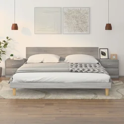 Noćni ormarići 2 kom sivi hrast 40x30x40 cm konstruirano drvo