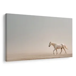 Slika beli konj v puščavi - 120x80