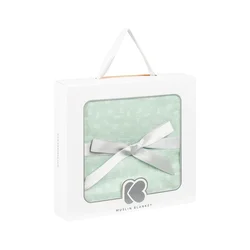 KikkaBoo Dvoslojno baby ćebence od muslina 100x100 Leaves Mint (KKB11064)