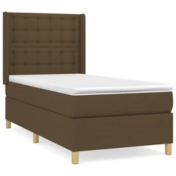 vidaXL vidaXL Box spring postelja z vzmetnico temno rjava 80x200 cm blago, (20930191)