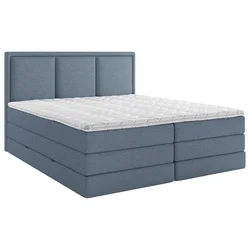 MID.YOU POSTELJA BOXSPRING 180 cm x 200 cm , tekstil temno modra