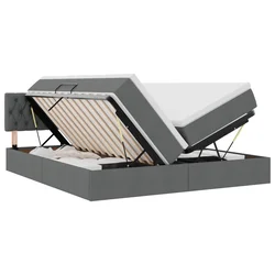 Krevet s od storage Tamno siva 180 x 200 cm Lažna koža