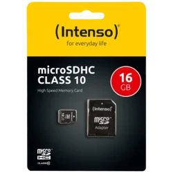 (Intenso) Micro SD Kartica 16GB Class 10 (SDHC & SDXC) sa adapterom - SDHCmicro+ad-16GB/Class10