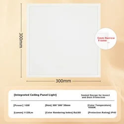 FSL LED Panel, 300×300 mm, 16 W,, Beli