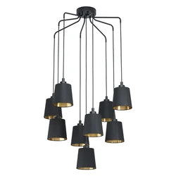 Eglo 39739 - Luster na sajli BERNABETTA 9xE27/40W/230V crne boje