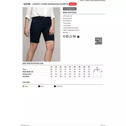 KA768 LADIES CHINO BERMUDA SHORTS