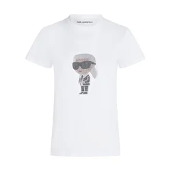 Karl Lagerfeld Majica Ikon bež/črna/srebrna/bela