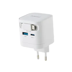 (Intenso) Punjač kučni sa type C kabelom, brzi, 1xUSB-A, 1xUCB-C, 65W - Power Adapter W65ACIC GaN White