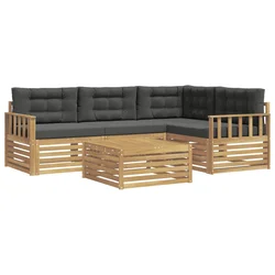 Set vanjskih sofa s jastukom 6 pcs Bijela i antracit Poliester