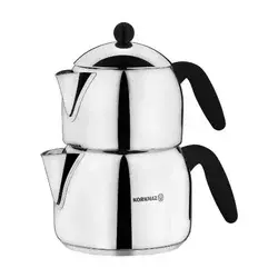 Double Turkish teapot, stainless steel, 1.2L/2L, Orbit - Korkmaz