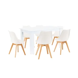 Jedilni set Zara 6+1 belo-bela