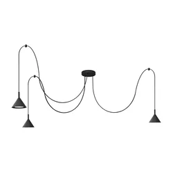 Luster na sajli ETNA LONG 3xGX53/10W/230V pauk crni