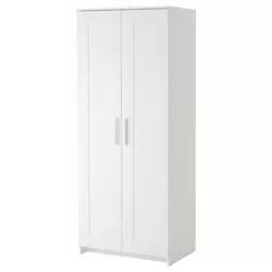 BRIMNES Garderober s 2 vrata, bela, 78x190 cm