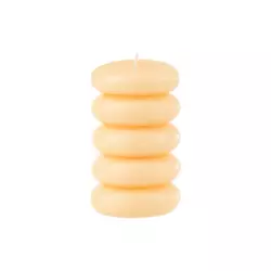 Ljubki dom Stebrna sveča MACARON 11,5 cm svetlo rumena
