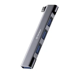 Hub postaja Techsuit ZenithDock 4v1 (H13) USB-C - 3x USB-A 2.0, 1x USB-A 3.0 - siva