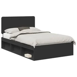 Vidaxl Konstrukcija postelje Črna 135 x 190 cm Masivno borovo les