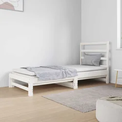 Dnevni ležaj na izvlačenje bijeli 2x(90x190)cm masivna borovina Bijela