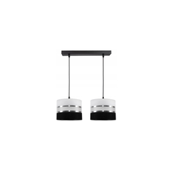 Luster na sajli CORAL 2xE27/60W/230V crno-bela
