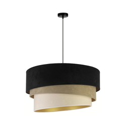 Duolla - Luster na sajli DEVON 1xE27/40W/230V, prečnik 45 cm, crna/bež