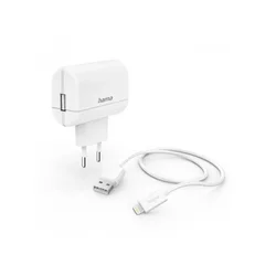 HAMA Kucni Punjač zaa iPhone, MFI, 2,4A 12W, Premium Kabl 1m, Beli