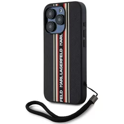Ovitek Karl Lagerfeld Case Saffiano Athleisure Stripes Cord for iPhone 15 Pro Max red (KLHCP15XPAMSCNSR)
