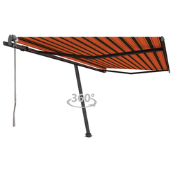 vidaXL Samostojeća automatska tenda 400x350 cm narančasto-smeđa