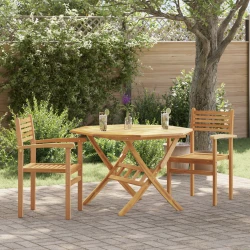 Stolica 2 pcs Smeđa 56 x 55 x 90.5 cm Čvrsto teak drvo