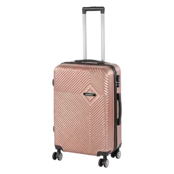 Srednji kovček TraveLux Pro s trdim pokrovom 68x45x25 cm roza zlata