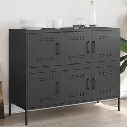Komoda crna 100,5 x 39 x 79 cm čelik