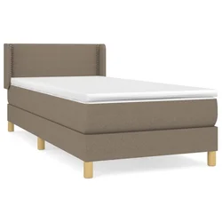 Vidaxl Box spring postelja z vzmetnico taupe 90x190 cm blago