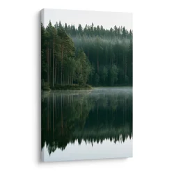 Slika tihi gozd nad gladino - 20x30
