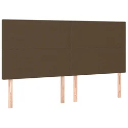 Vidaxl Vzglavje postelje temno rjavo 200x5x118/128 cm blago