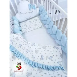 Bubamara037 Pletenica za krevetac, Trostruka, 180cm, Plava