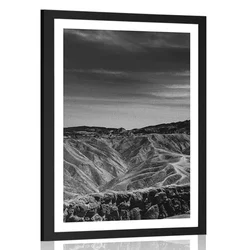 Plakat s paspartujem Narodni park Death Valley v Ameriki v črnobeli varianti - 30x45 silver