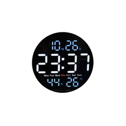 Digitalna stenska ura, premer 25 cm, PH BLACK