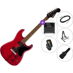 Fender Squier Paranormal Strat-O-Sonic Premium SET Crimson Red Transparent Električna kitara