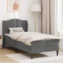 Krevetna konstrukcija s uzglavljem Tamnosiva 80 x 200 cm Baršun