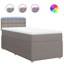 Vidaxl Box spring postelja z vzmetnico taupe 90x190 cm blago