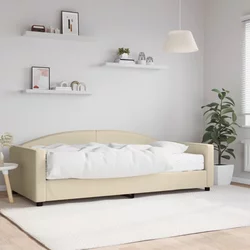 shumee Dnevna postelja z vzmetnico krem 100x200 cm blago