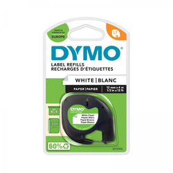 DYMO LT trak 12 mm, črna na beli, 91200, papirni trak