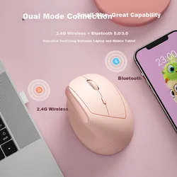 B.O.W Bežični miš, 2.4GHz, Bluetooth, Roze