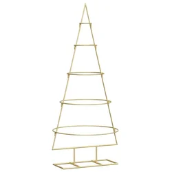 Metalna božićna jelka Zlatno 125 cm Čelik s praškastim premazom