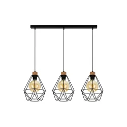 Spot-Light 21822304-Luster na sajli DIAMENT 3xE27/60W/230V hrast