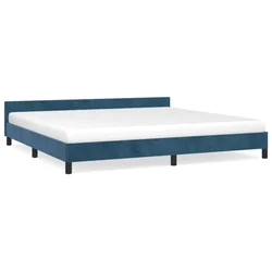 Vidaxl Posteljni okvir brez vzmetnice temno moder 200x200 cm žamet